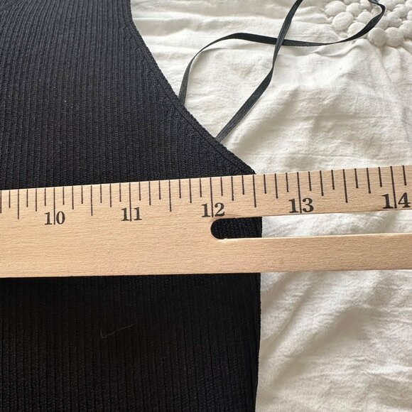 Fashion Nova Yellow & Black Elsie Midi Dress Striped Pattern V-Neck Size L NWT - Picture 9 of 11